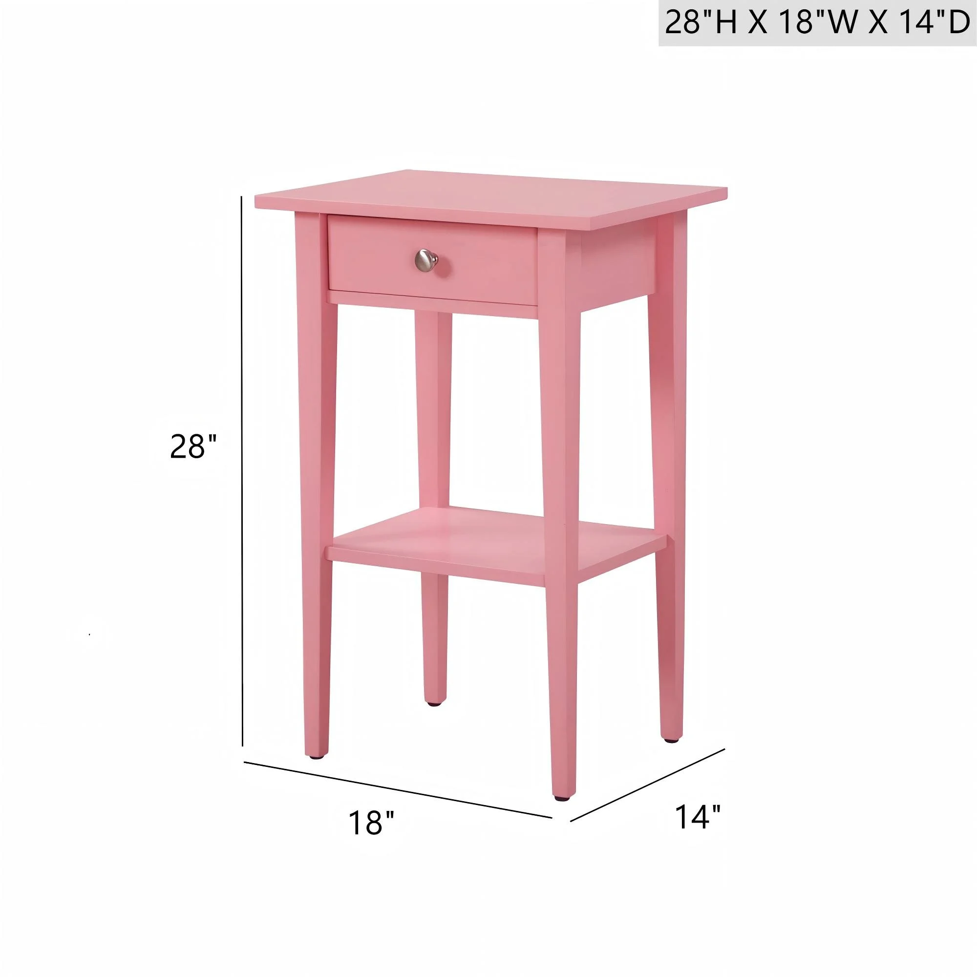 Pink Contemporary Nightstand - Image 3
