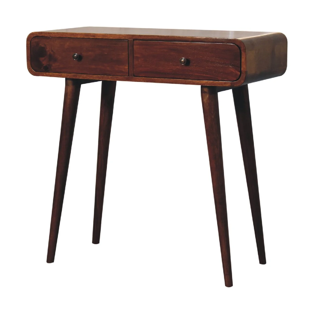 Brown Solid Wood Modern Console Table with 2 Drawers - Image 4