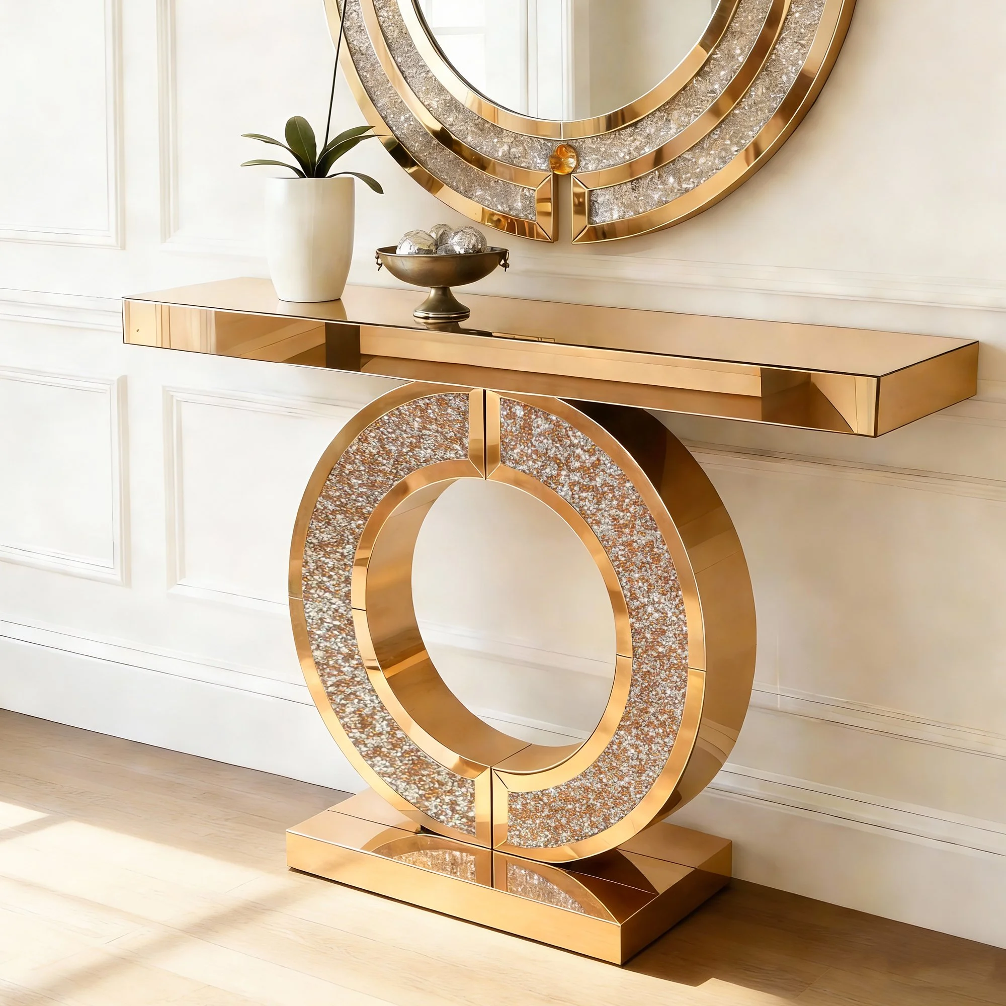 Brown Modern Console Table - Image 2