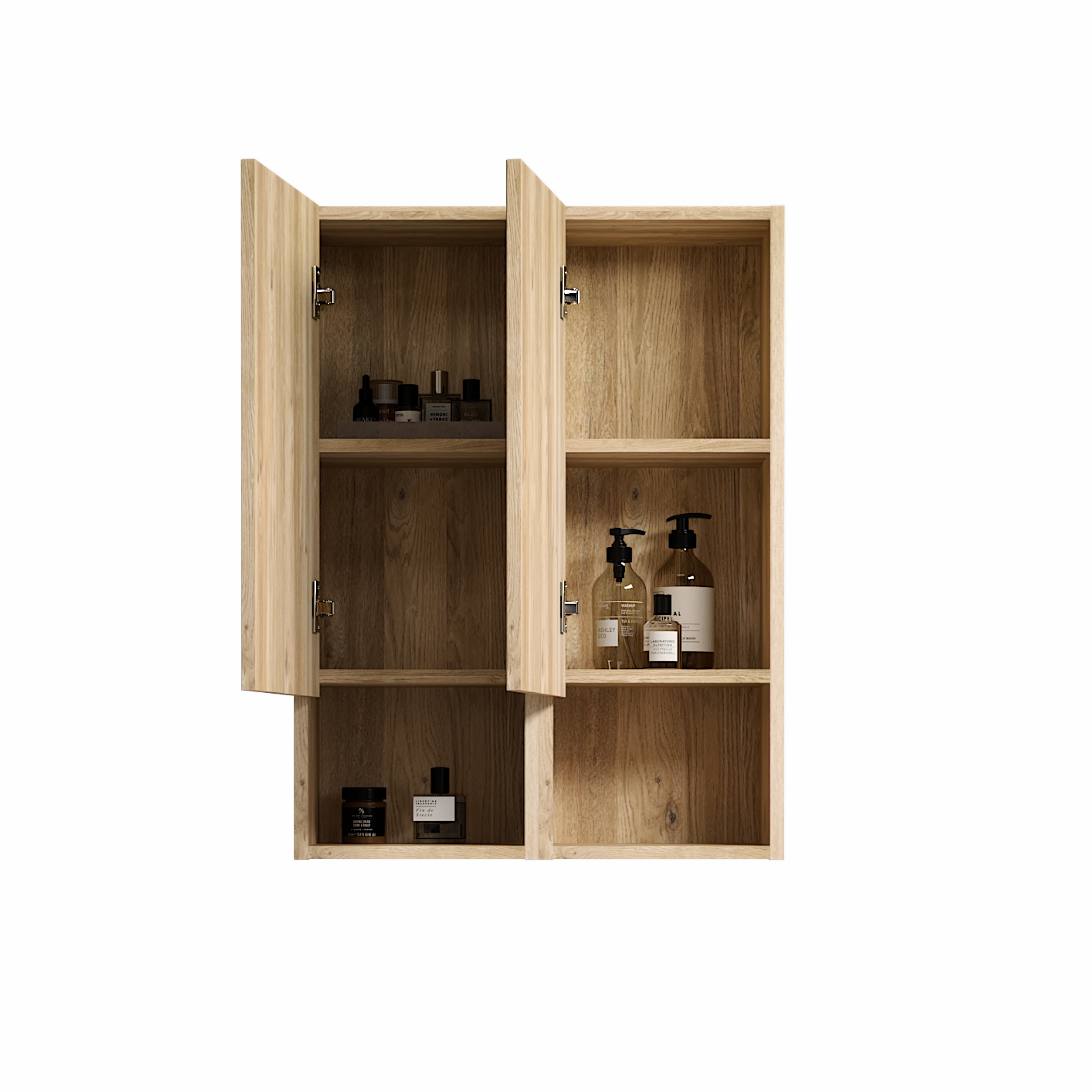 Natural Wood Set of 2 Storage Cabinets - Nora Lane Home furniture - Solid wood, Metal accent