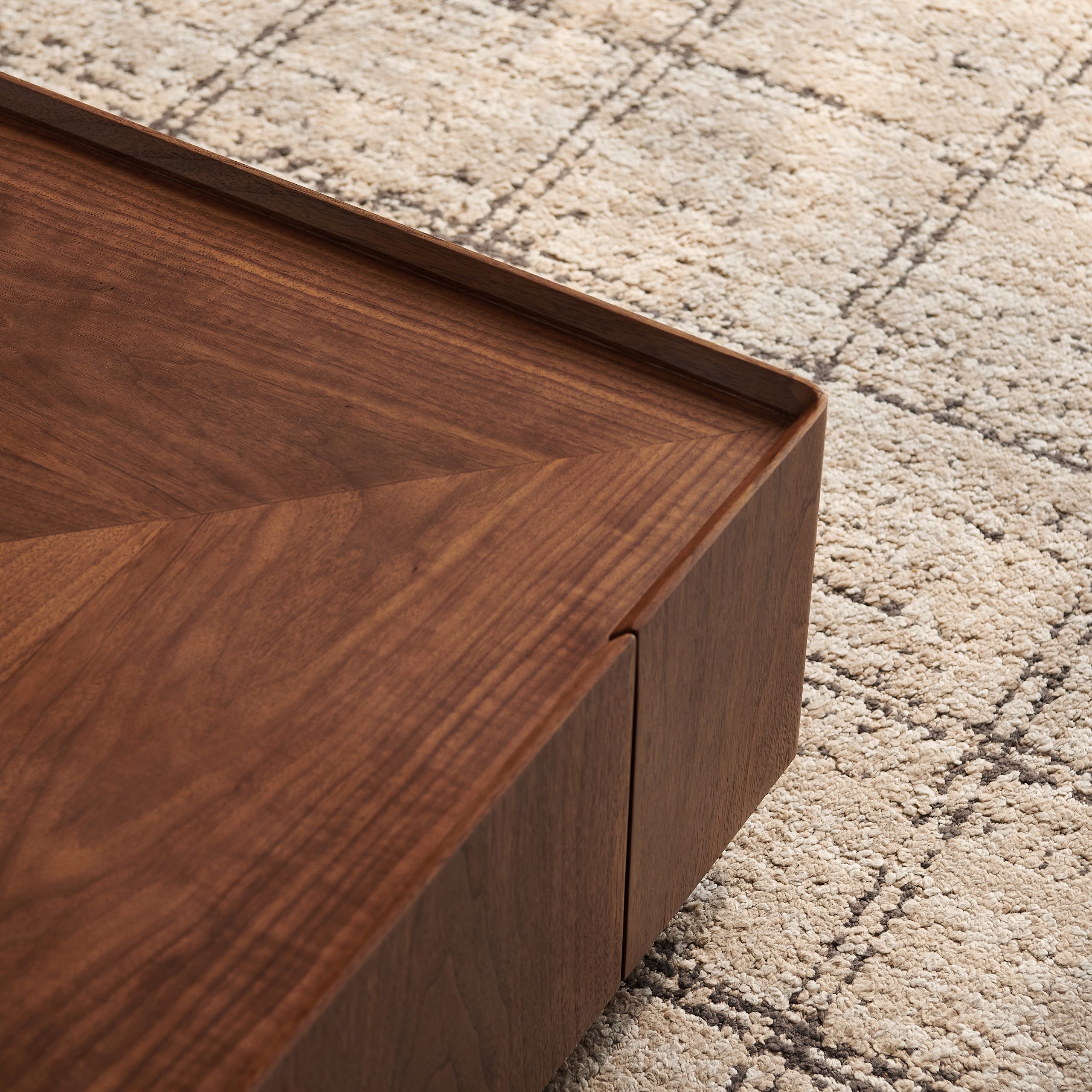 Walnut Coffee Table - Nora Lane Home furniture - Walnut finish, Metal accent - 38.58 x 38.58 x 13.78 in