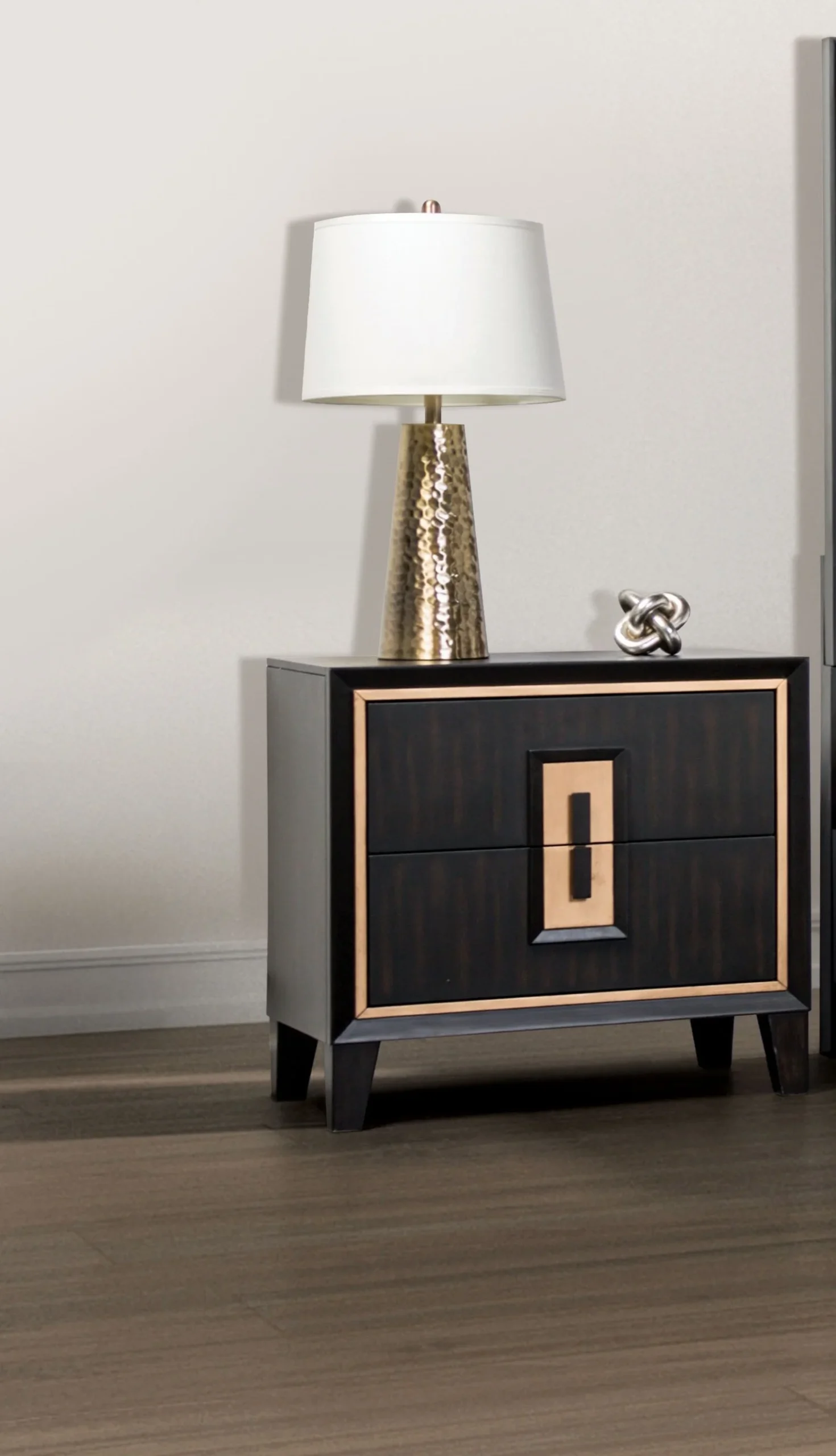 Espresso Solid Wood Contemporary Nightstand - Image 3