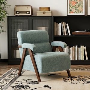 Green Solid Wood Tufted Accent Chair - Nora Lane Home furniture - Solid wood, Upholstered - 27.17 x 23.43 x 12.99 in