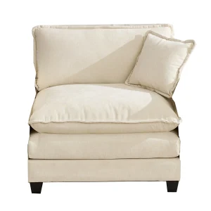 Beige Velvet Modern Ottoman