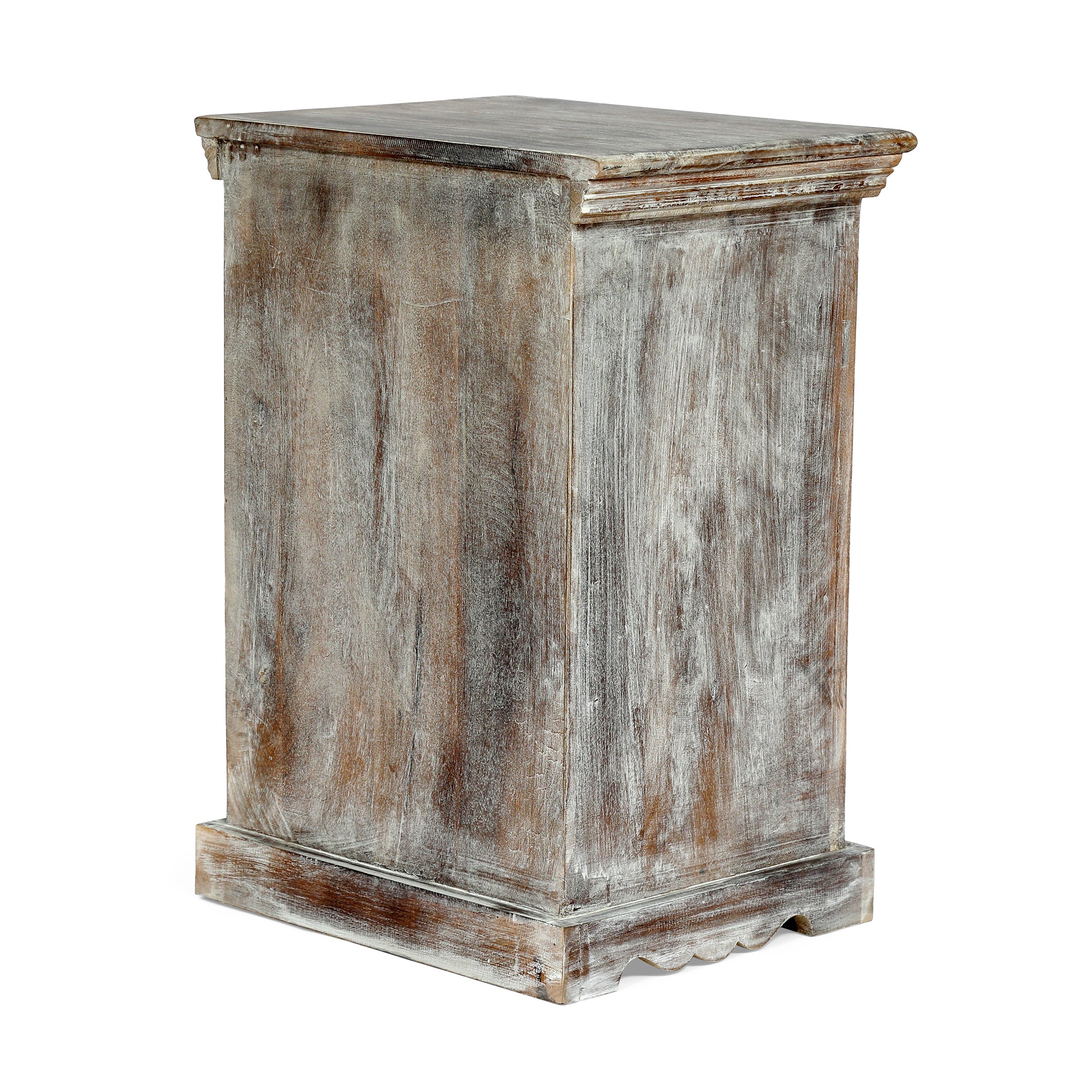 White Wood Boho Nightstand with 1 Drawer - Image 7