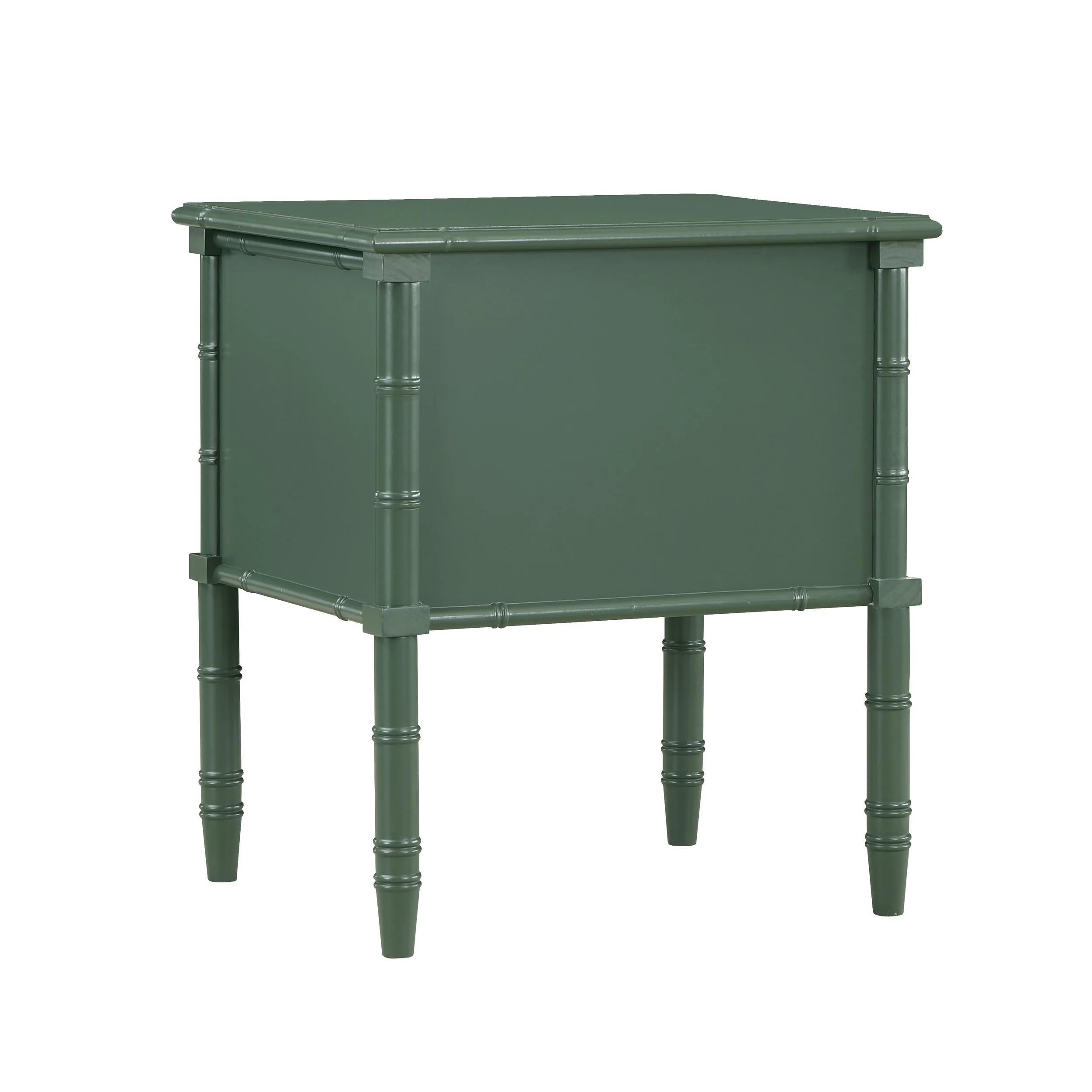 Antique Green Vintage Nightstand with 2 Drawers - Image 6