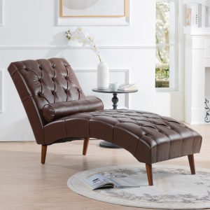 Brown Chaise Living Room Sofa - Nora Lane Home furniture - 43.7 x 25.3 x 14.5 in