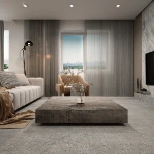 Dark Gray Solid Wood Coffee Table