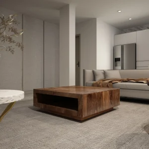 Brown Solid Wood Coffee Table