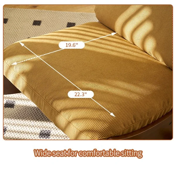 Orange Corduroy Glider Rocking Chair - Image 6