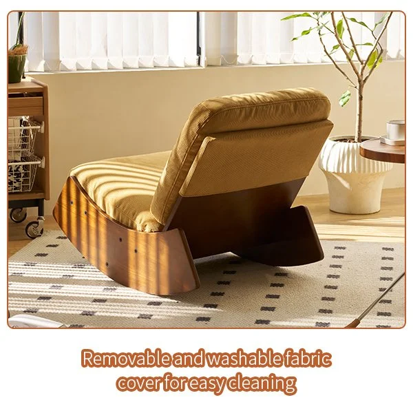 Orange Corduroy Glider Rocking Chair - Image 8