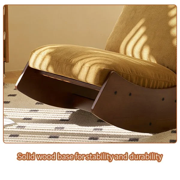 Orange Corduroy Glider Rocking Chair - Image 7