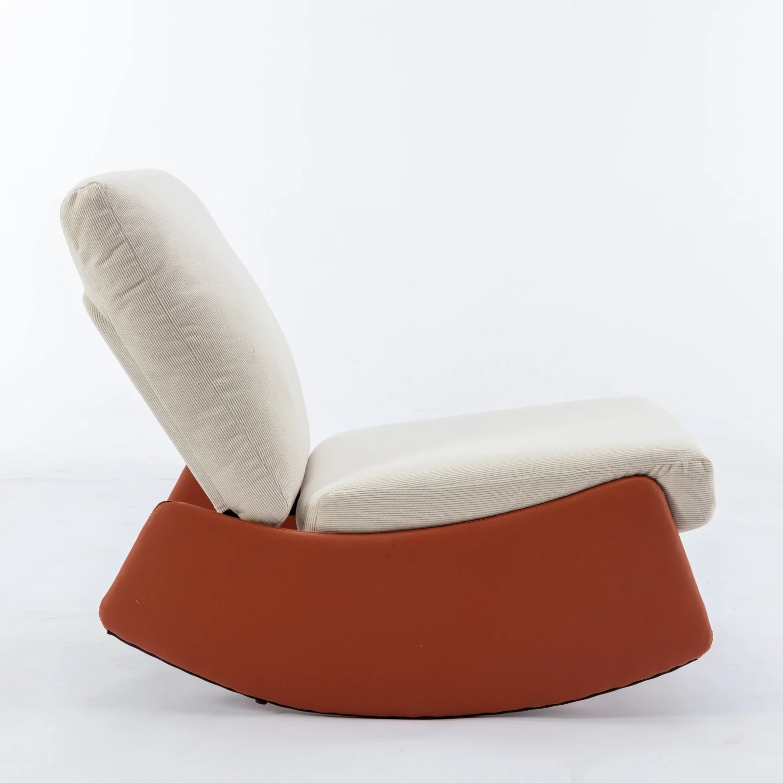 Orange Corduroy Modern Rocking Chair - Image 5