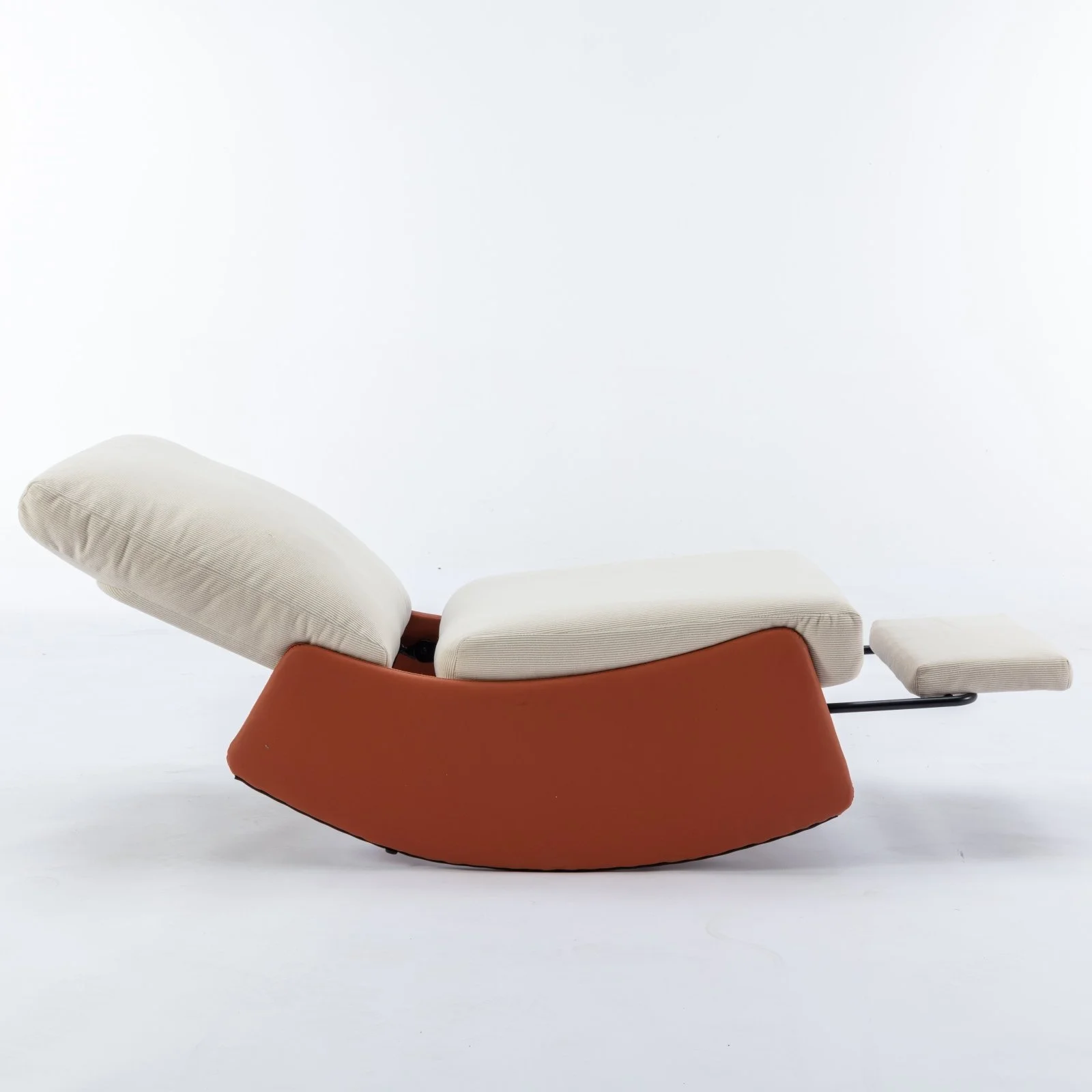 Orange Corduroy Modern Rocking Chair - Image 6