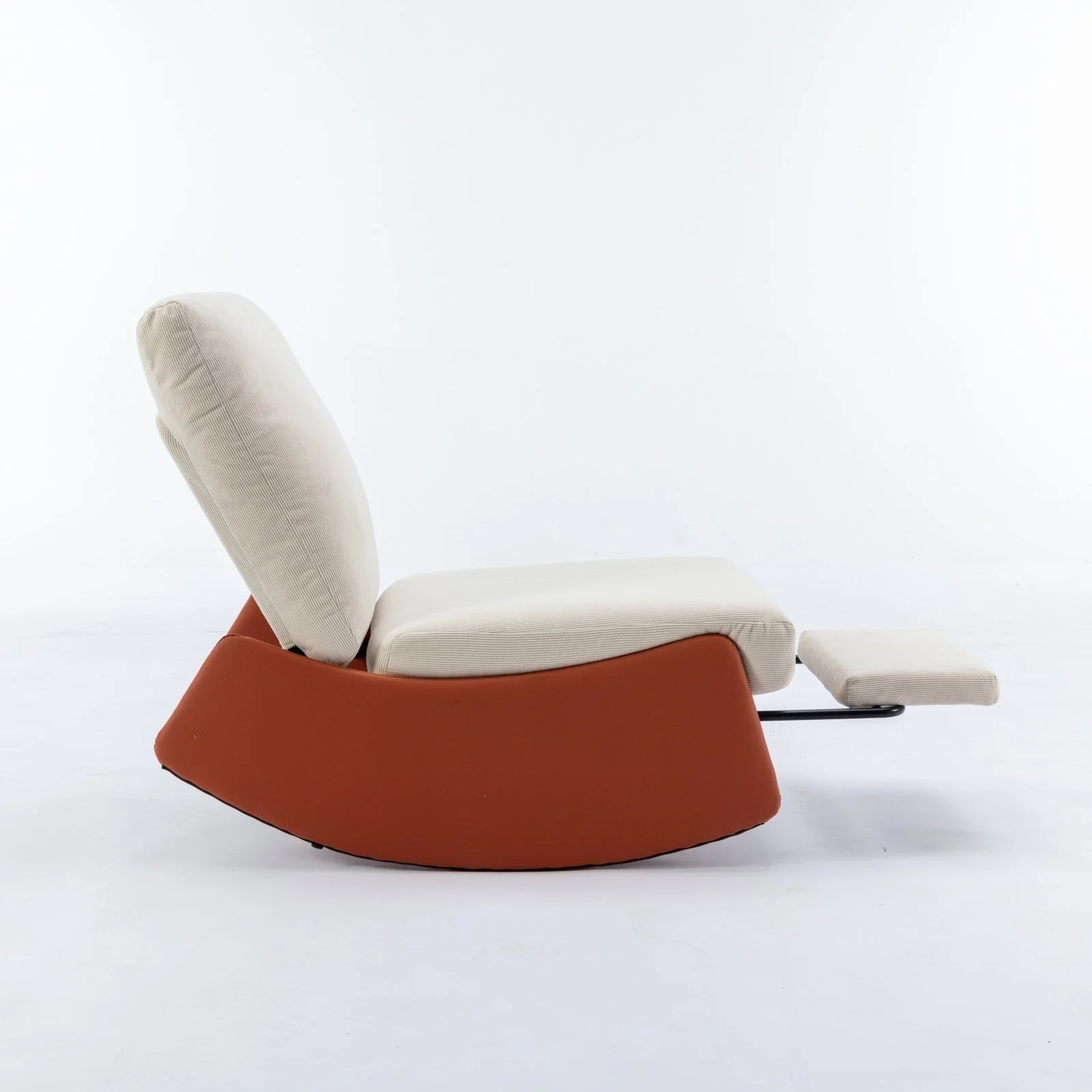 Orange Corduroy Modern Rocking Chair - Image 8