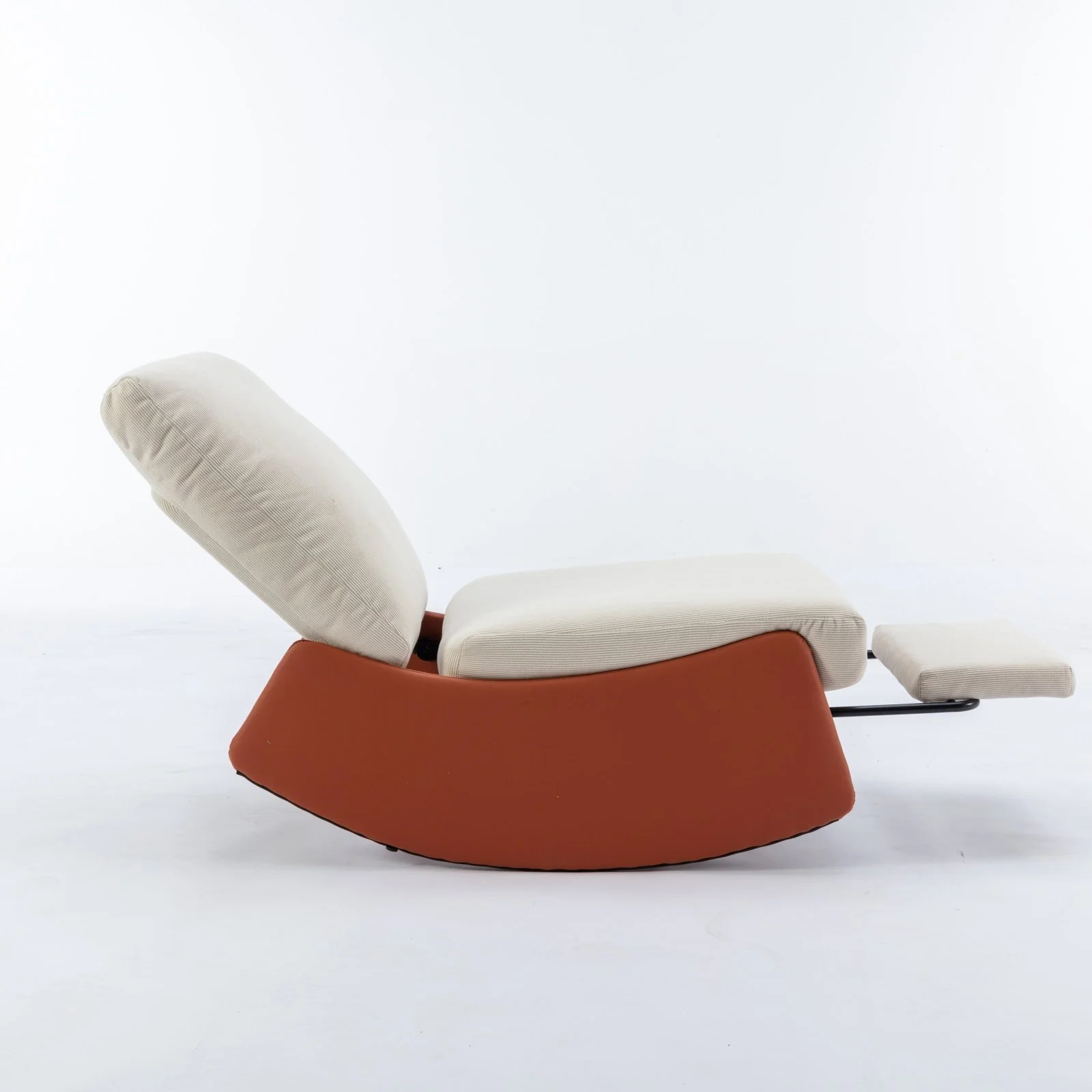 Orange Corduroy Modern Rocking Chair - Image 7
