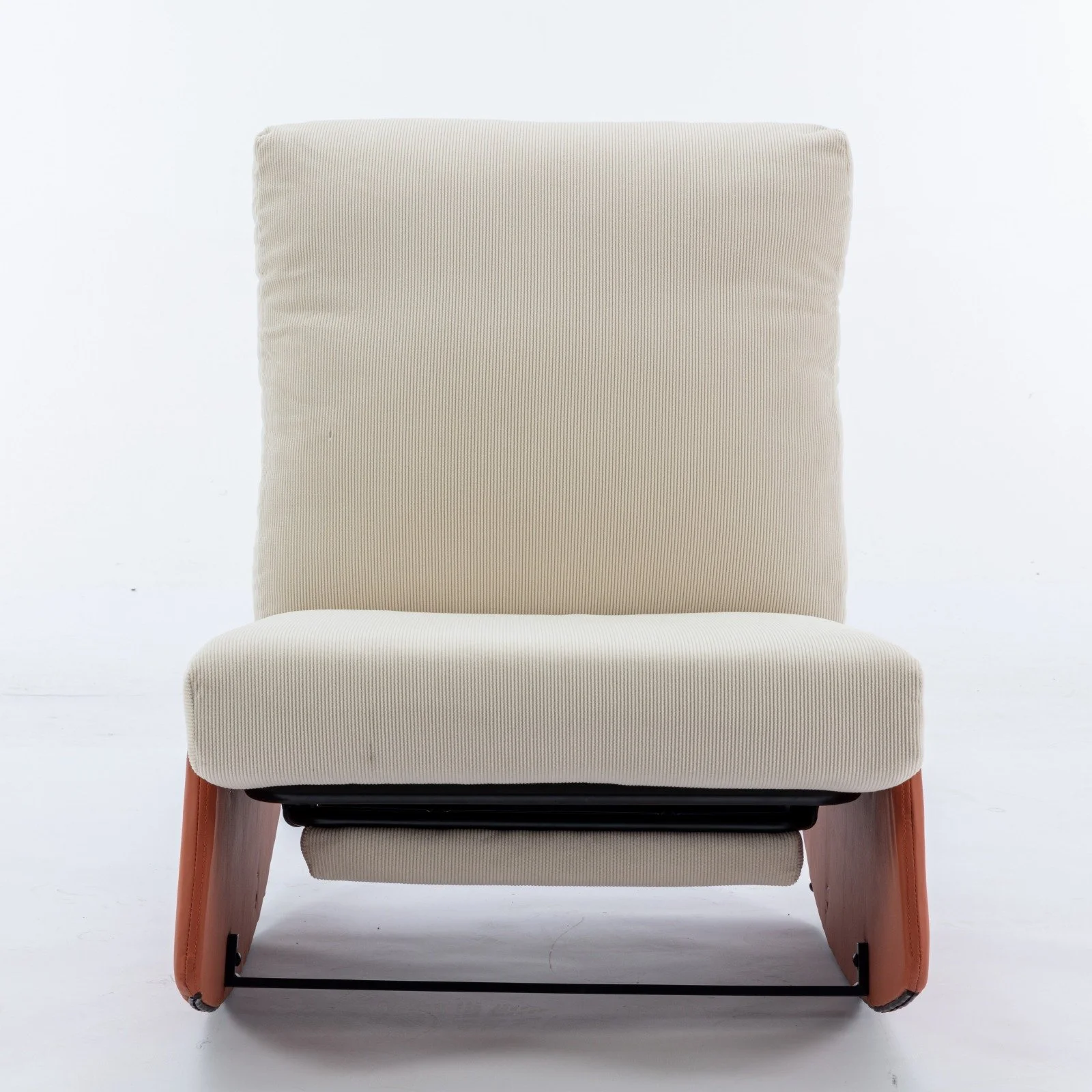 Orange Corduroy Modern Rocking Chair - Image 2