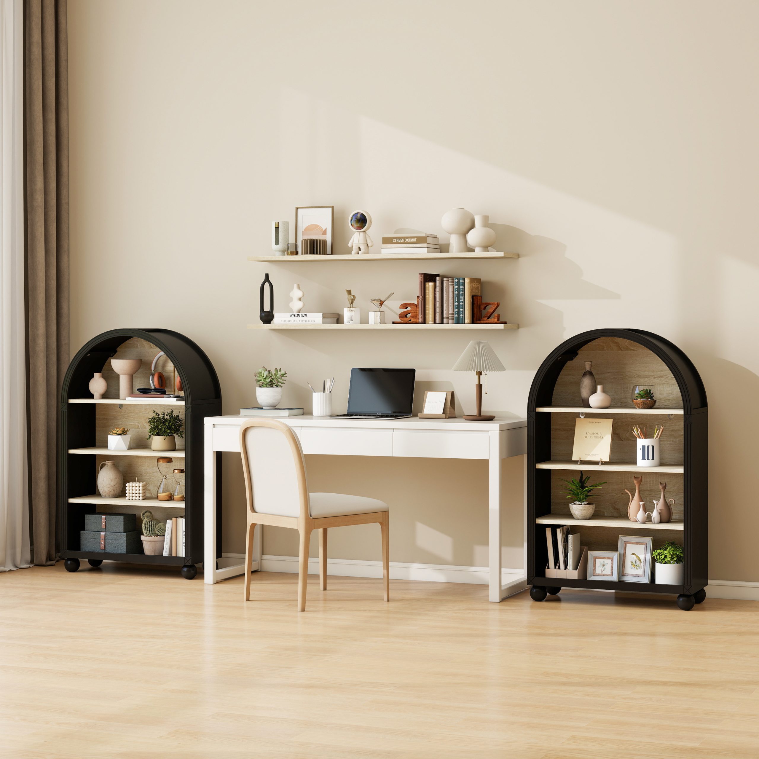 Black Storage Cabinet - Nora Lane Home furniture - Metal accent - 34.25 x 19.3 x 7.87 in