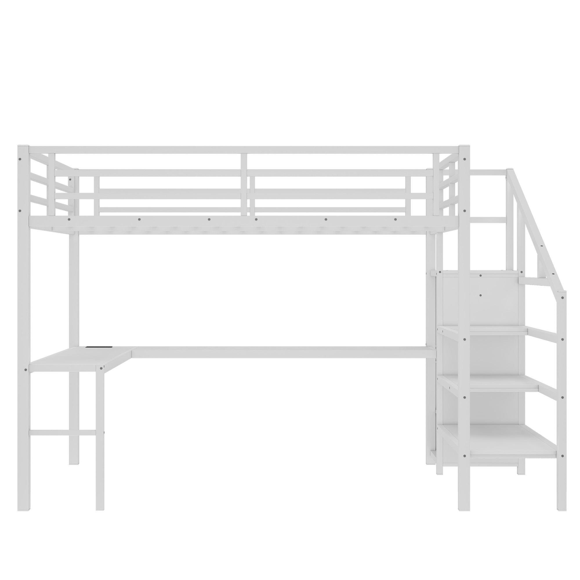 White Storage Adjustable Desk - Nora Lane Home furniture - Metal accent