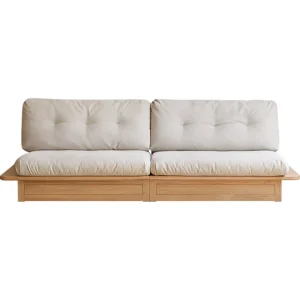Orange Solid Wood Contemporary Sofa