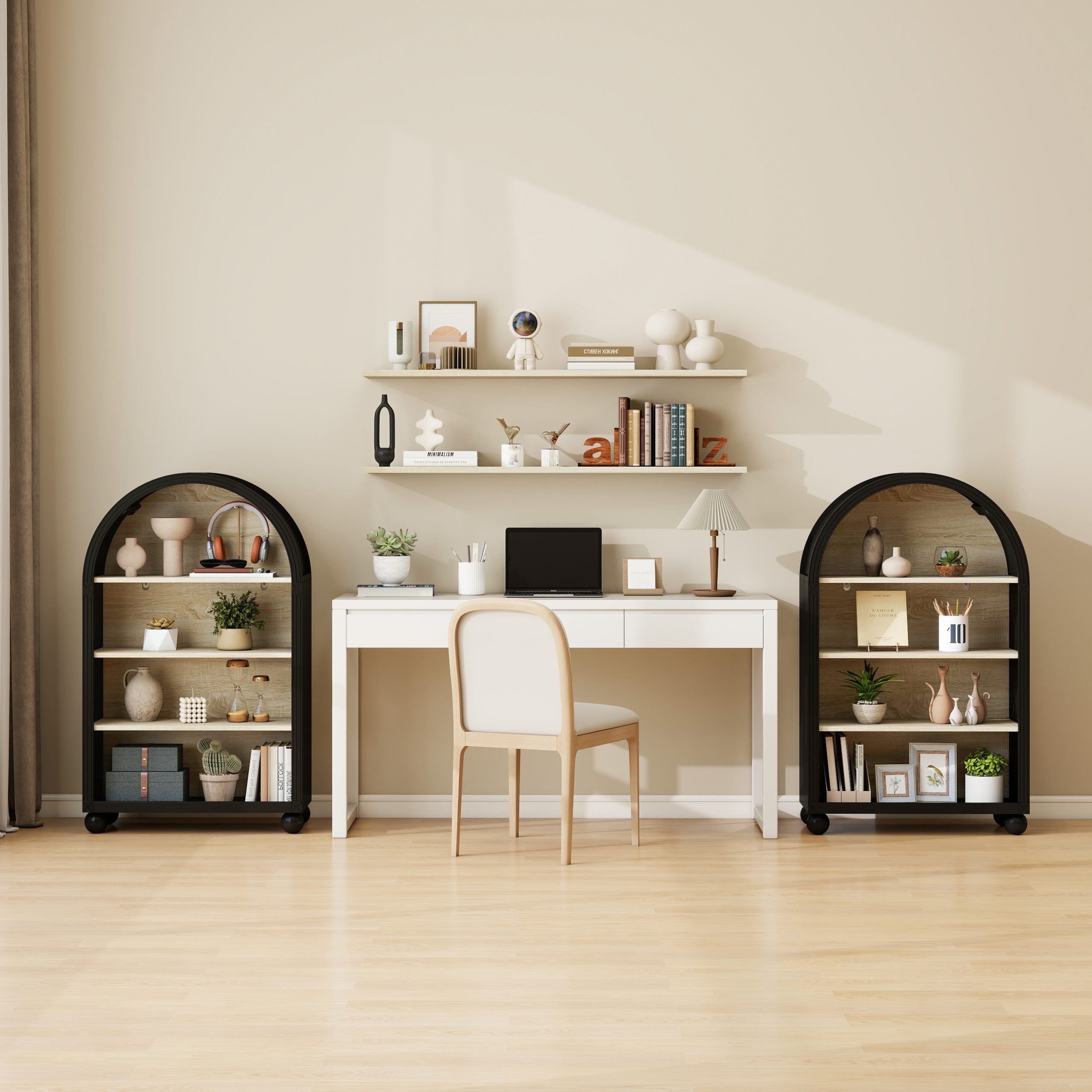 Black Storage Cabinet - Nora Lane Home furniture - Metal accent - 34.25 x 19.3 x 7.87 in