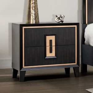 Espresso Solid Wood Contemporary Nightstand