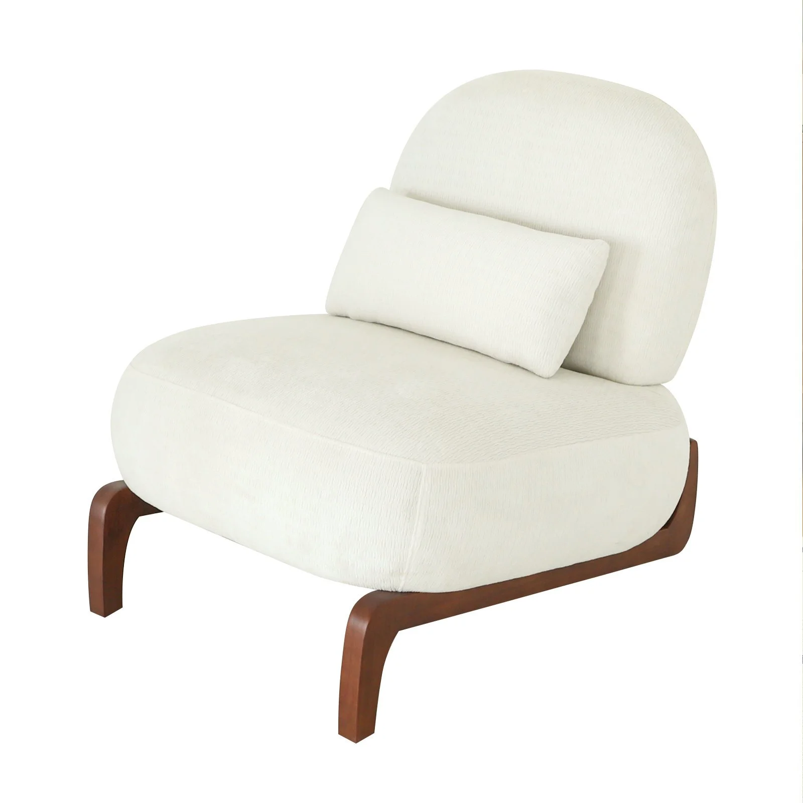 White Velvet Modern Accent Chair - Image 8