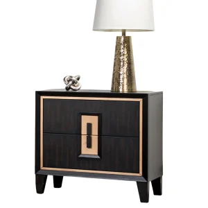 Espresso Solid Wood Contemporary Nightstand