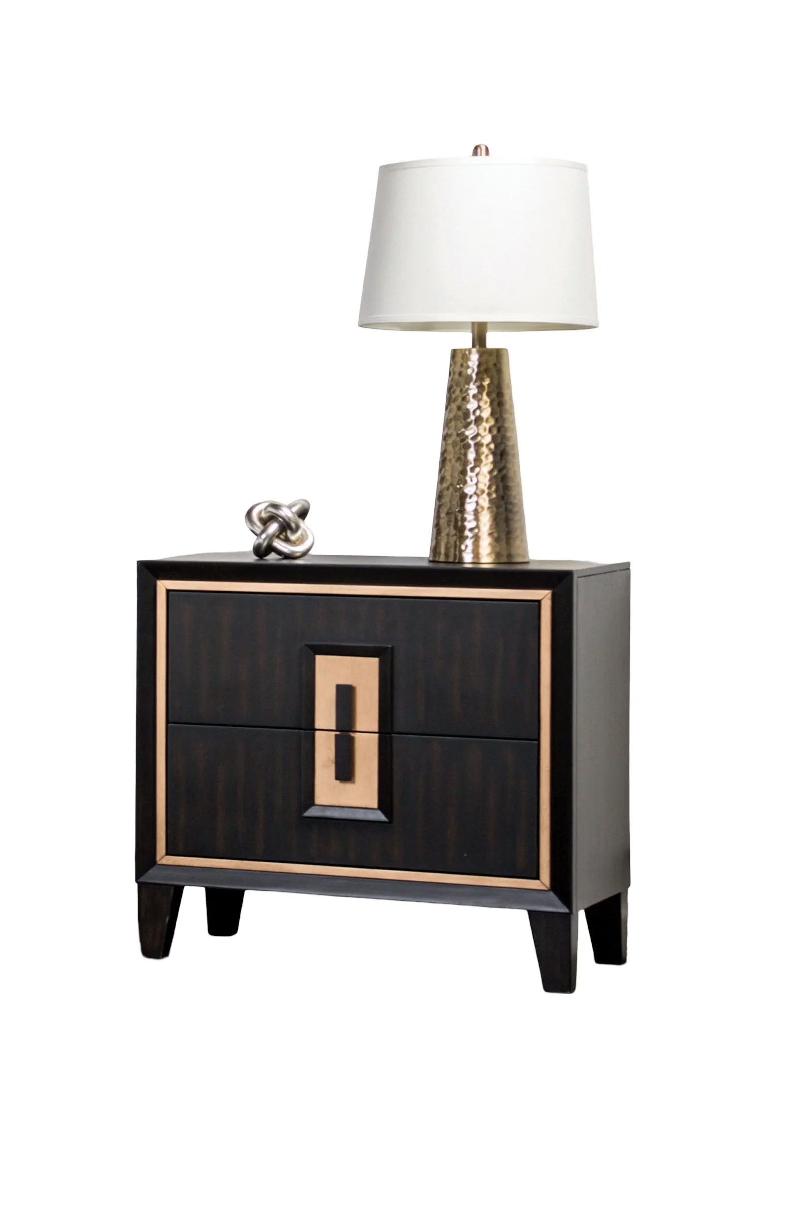Espresso Solid Wood Contemporary Nightstand