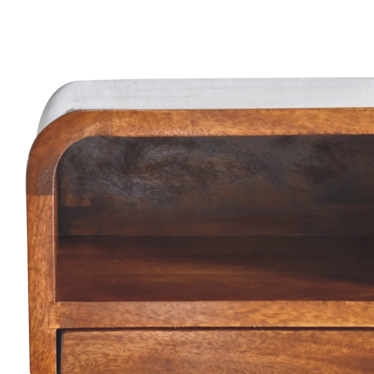 Brown Solid Wood Wall-Mounted Nightstand with 1 Drawer and Open Shelf - Image 7