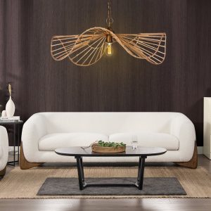 White Boucle Sofa