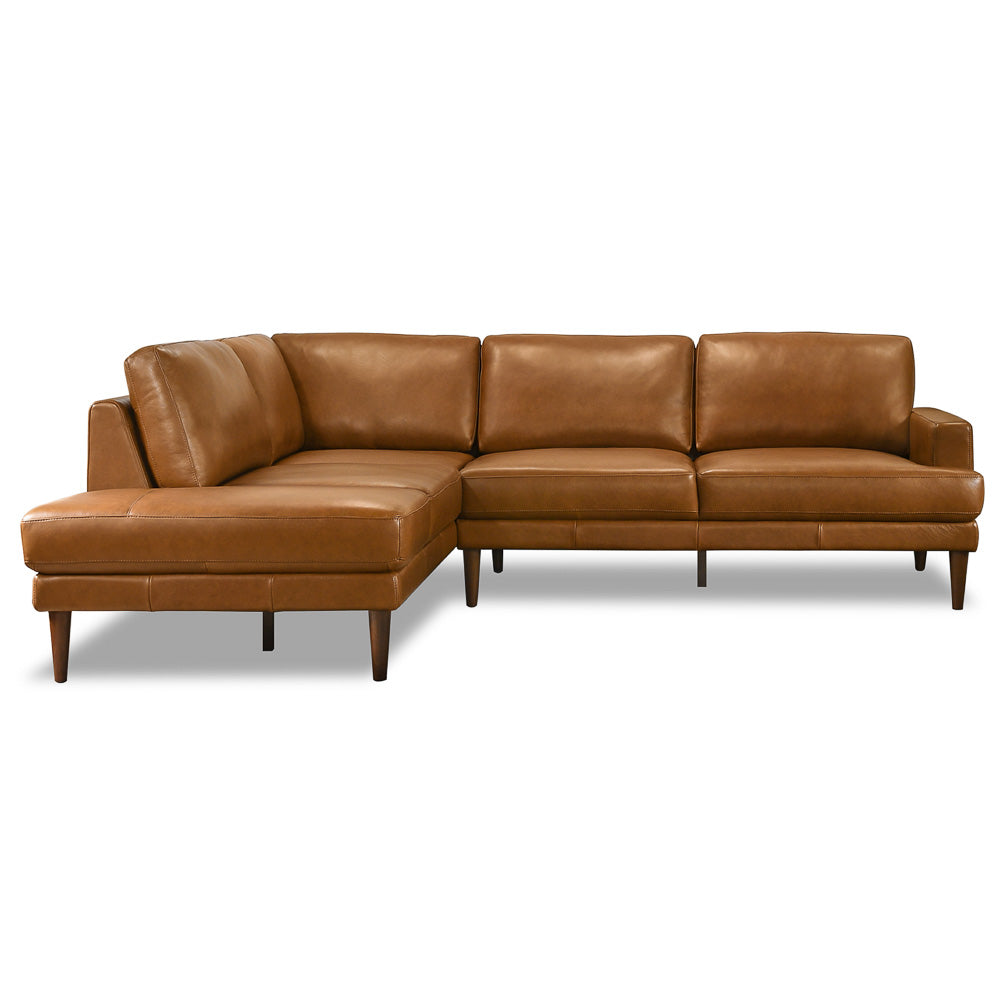 Tan Leather Living Room Sofa - Nora Lane Home furniture
