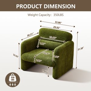 Green Boucle Sofa