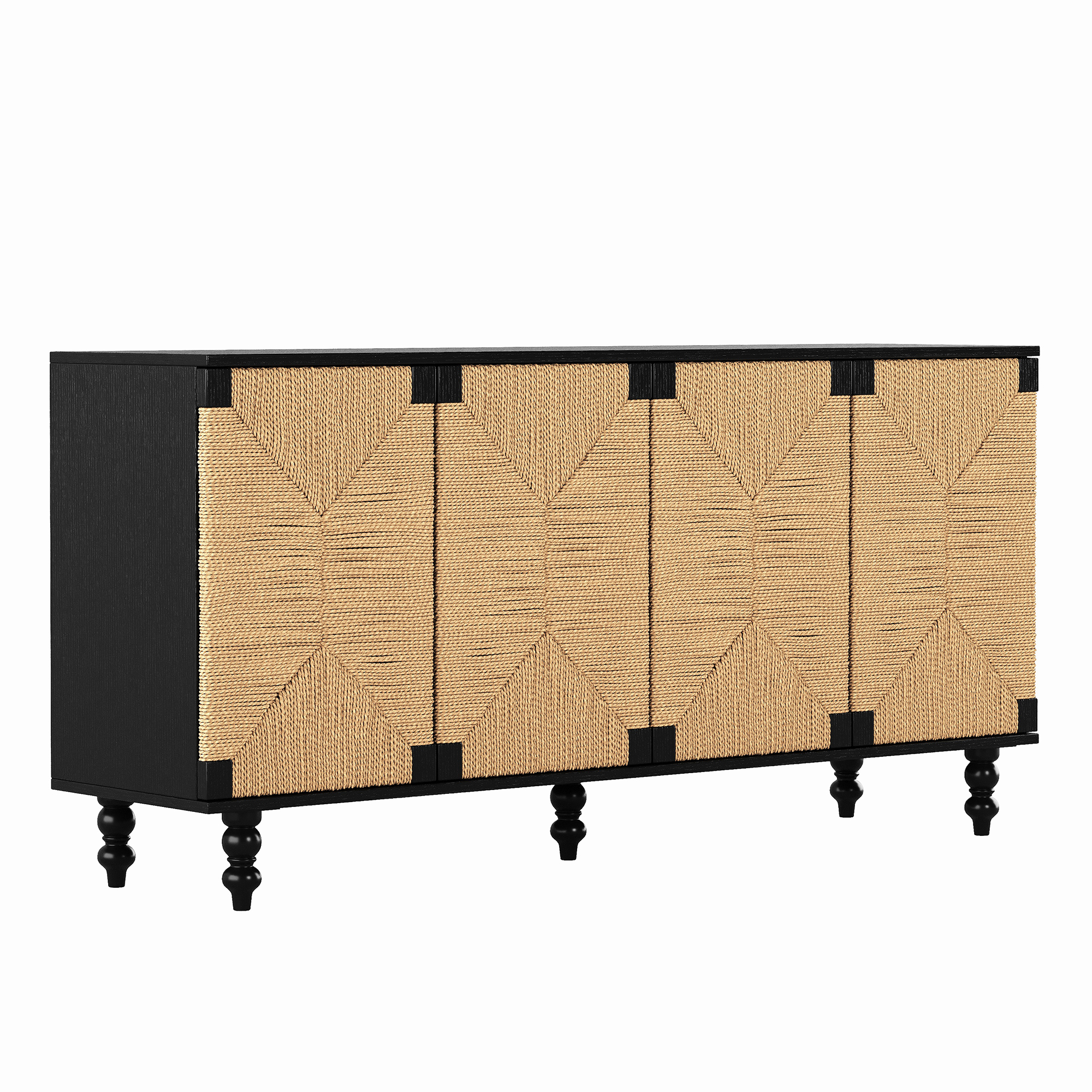 Natural Wood Storage Sideboard - Nora Lane Home furniture - Solid wood - 65.4 x 18.5 x 6.7 in