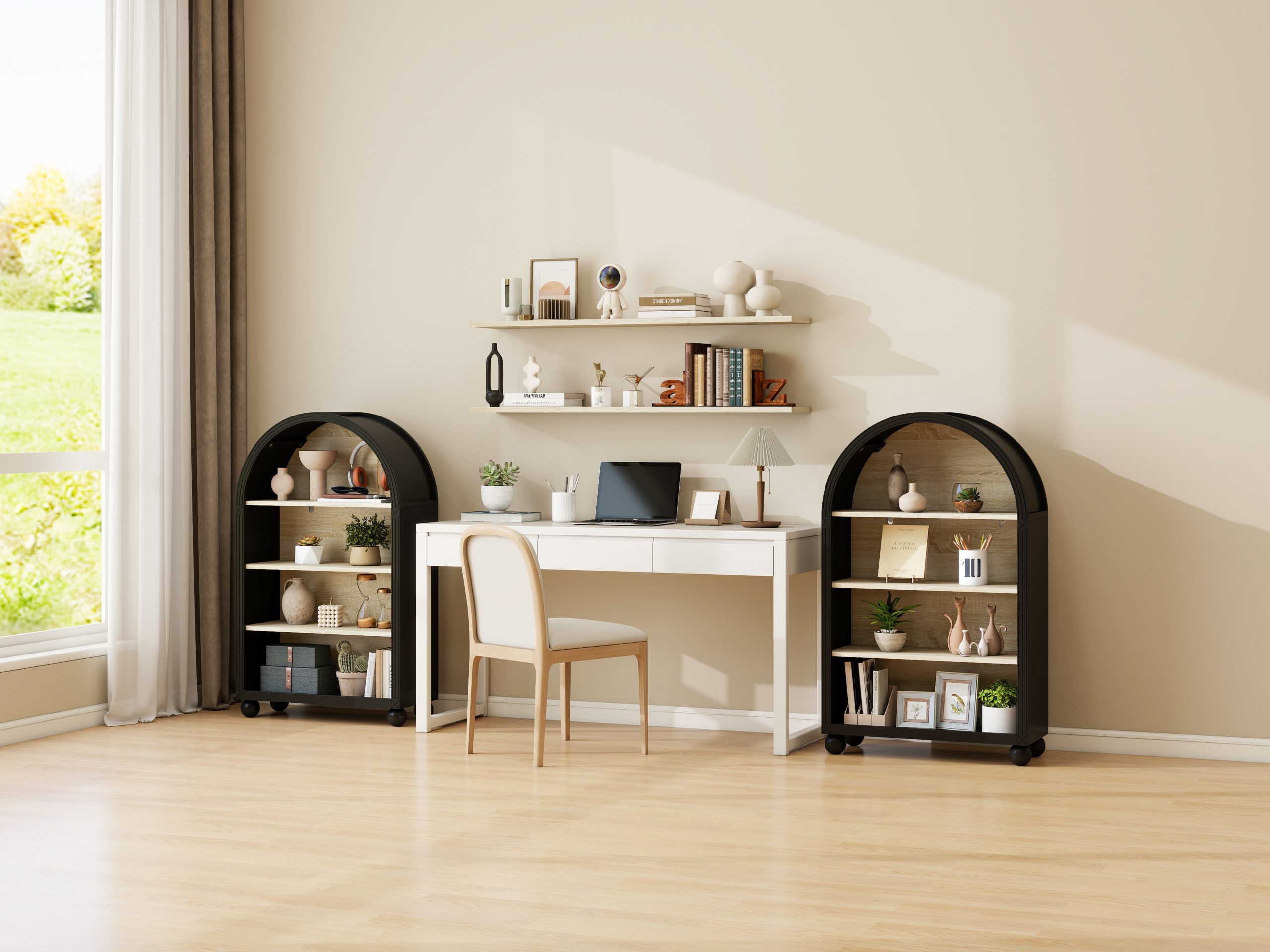 Black Storage Cabinet - Nora Lane Home furniture - Metal accent - 34.25 x 19.3 x 7.87 in