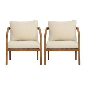 Brown Set of 2 Accent Chairs - Nora Lane Home furniture - Solid wood