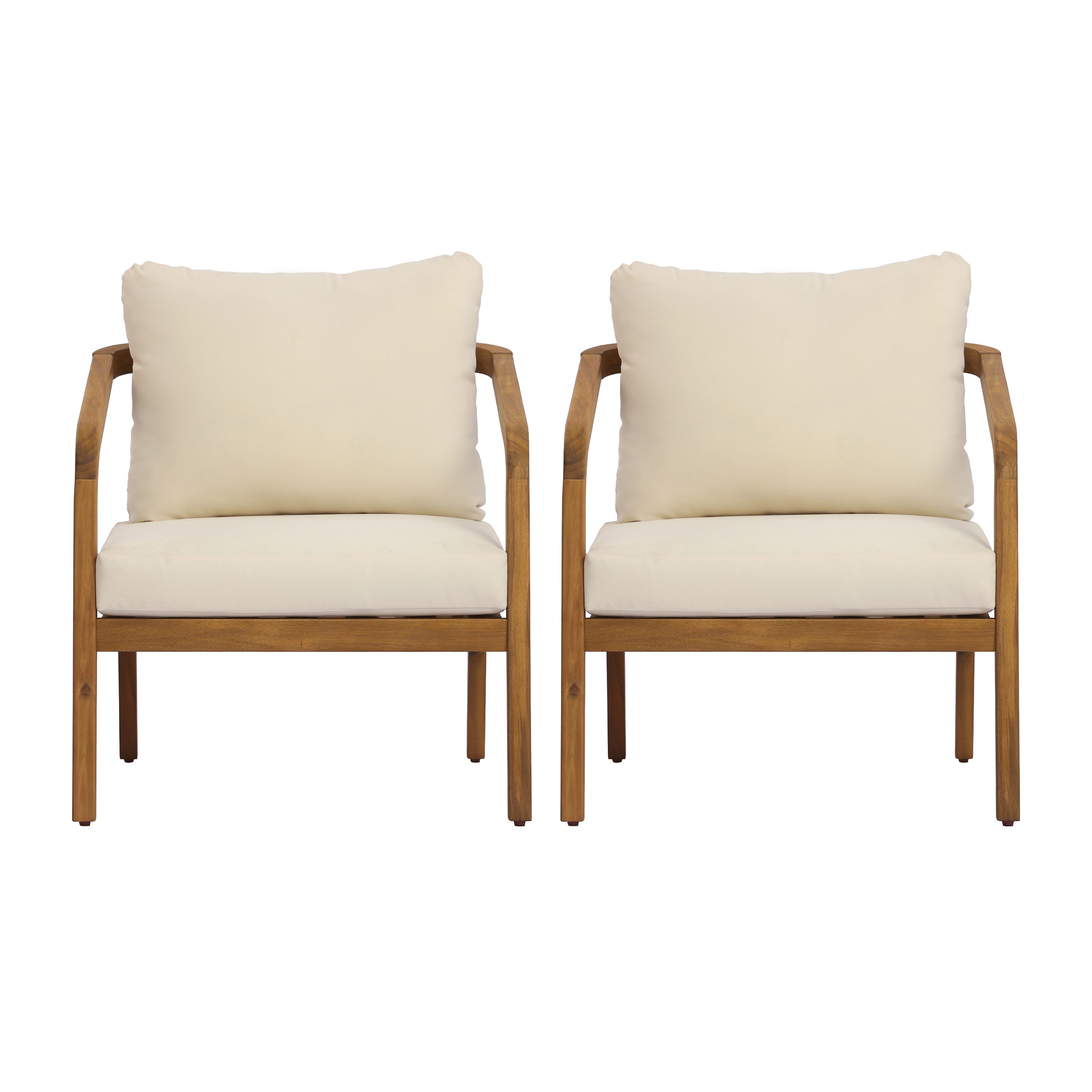 Brown Set of 2 Accent Chairs - Nora Lane Home furniture - Solid wood