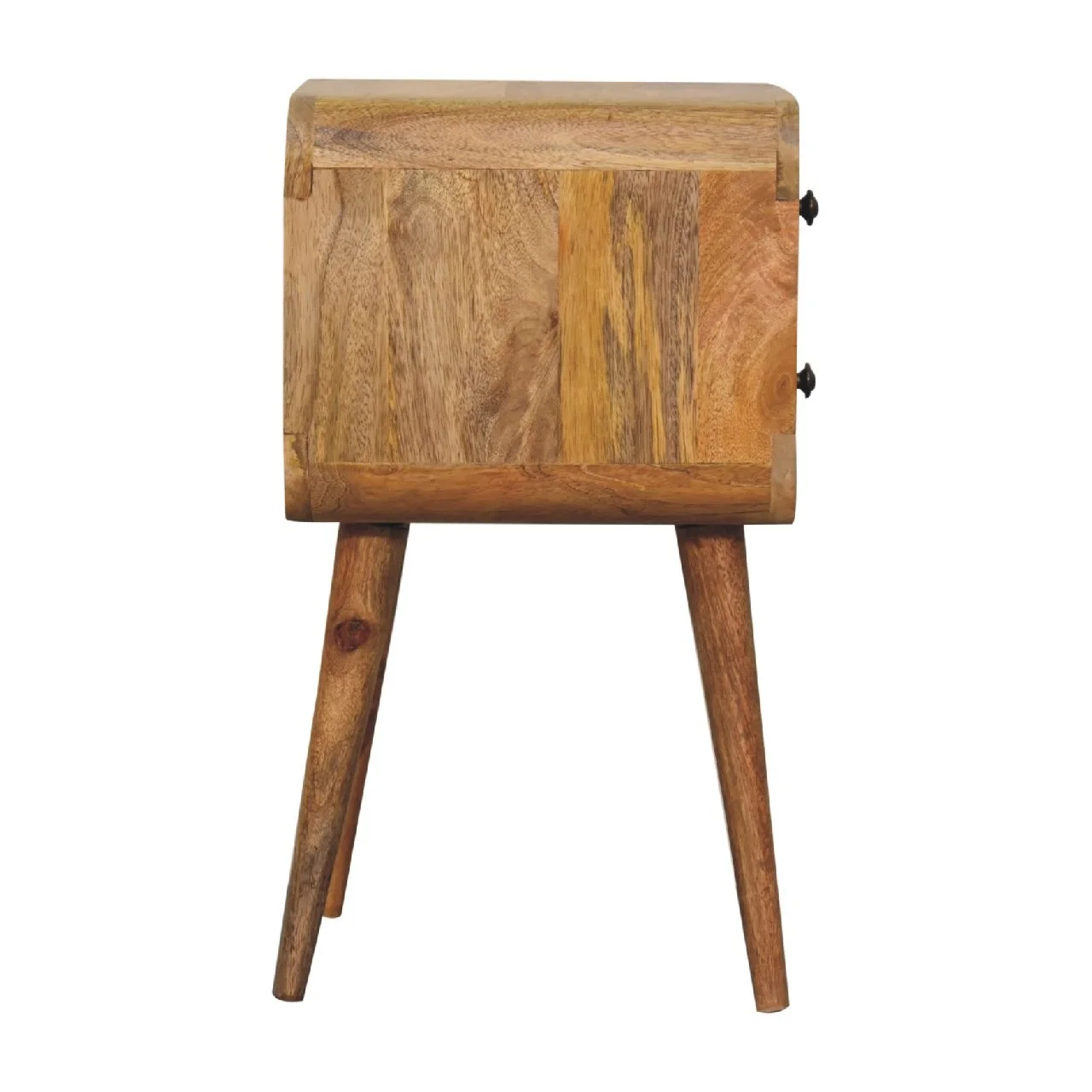 Brown Solid Wood Nightstand with 2 Drawers - Image 7