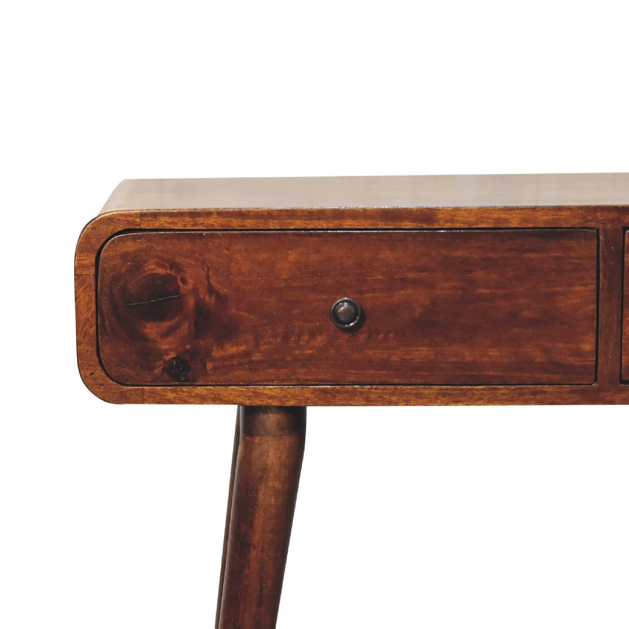 Brown Solid Wood Modern Console Table with 2 Drawers - Image 7