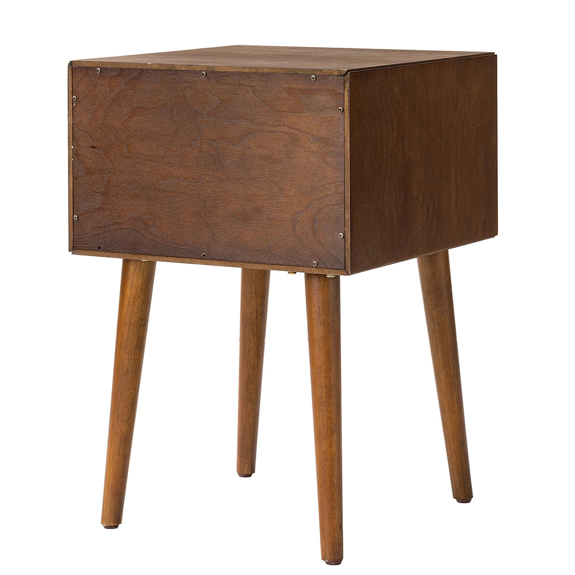 Walnut Modern Nightstand with 2 Drawers - Image 8