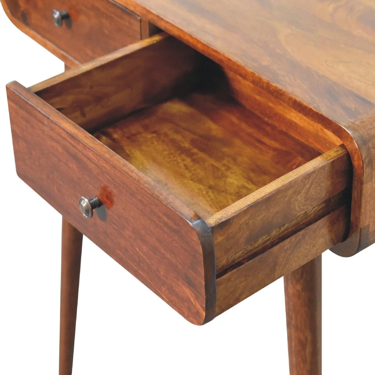 Brown Solid Wood Modern Console Table with 2 Drawers - Image 5