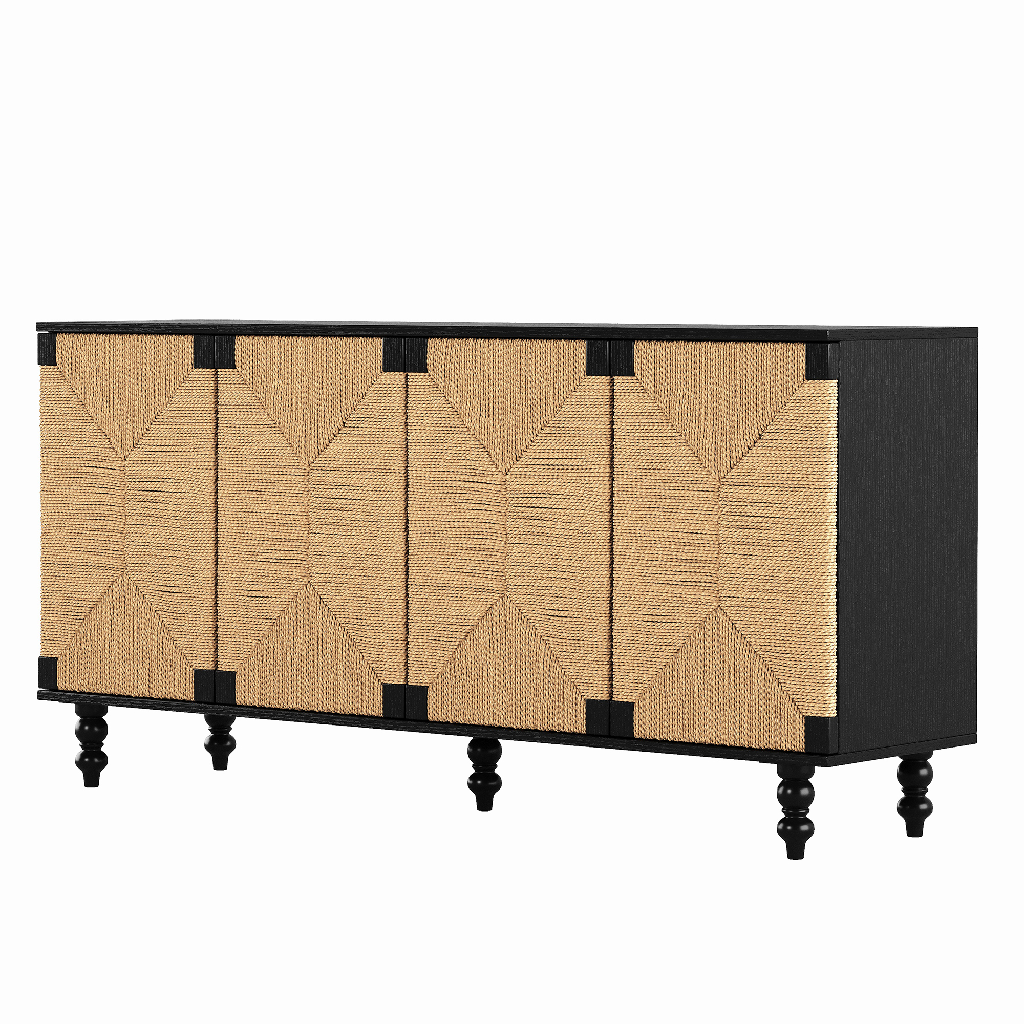Natural Wood Storage Sideboard - Nora Lane Home furniture - Solid wood - 65.4 x 18.5 x 6.7 in