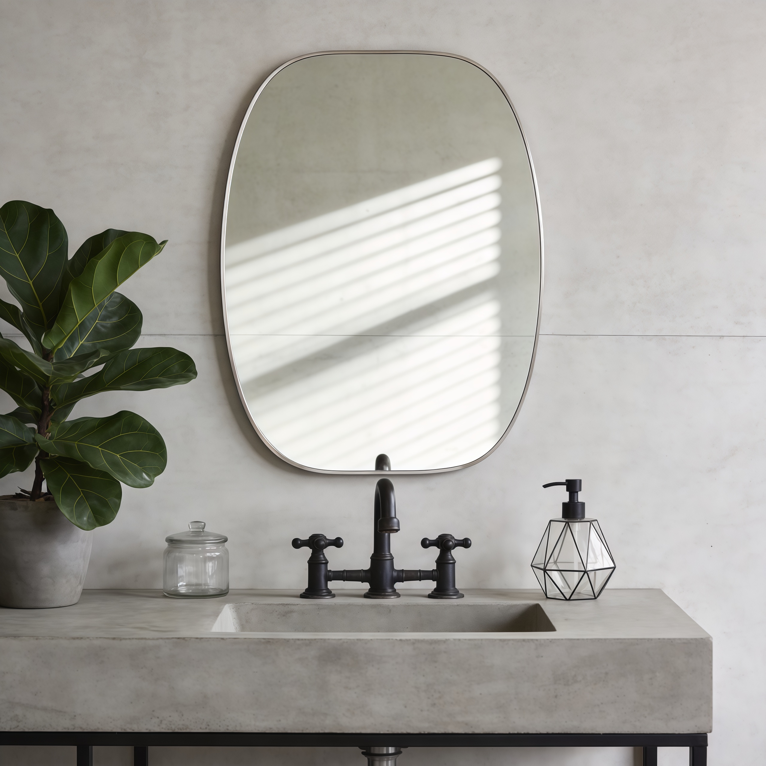 Silver Round Wall Mirror - Nora Lane Home furniture - Metal accent, Glass detail - 42 x 31.8 x 1.61 in