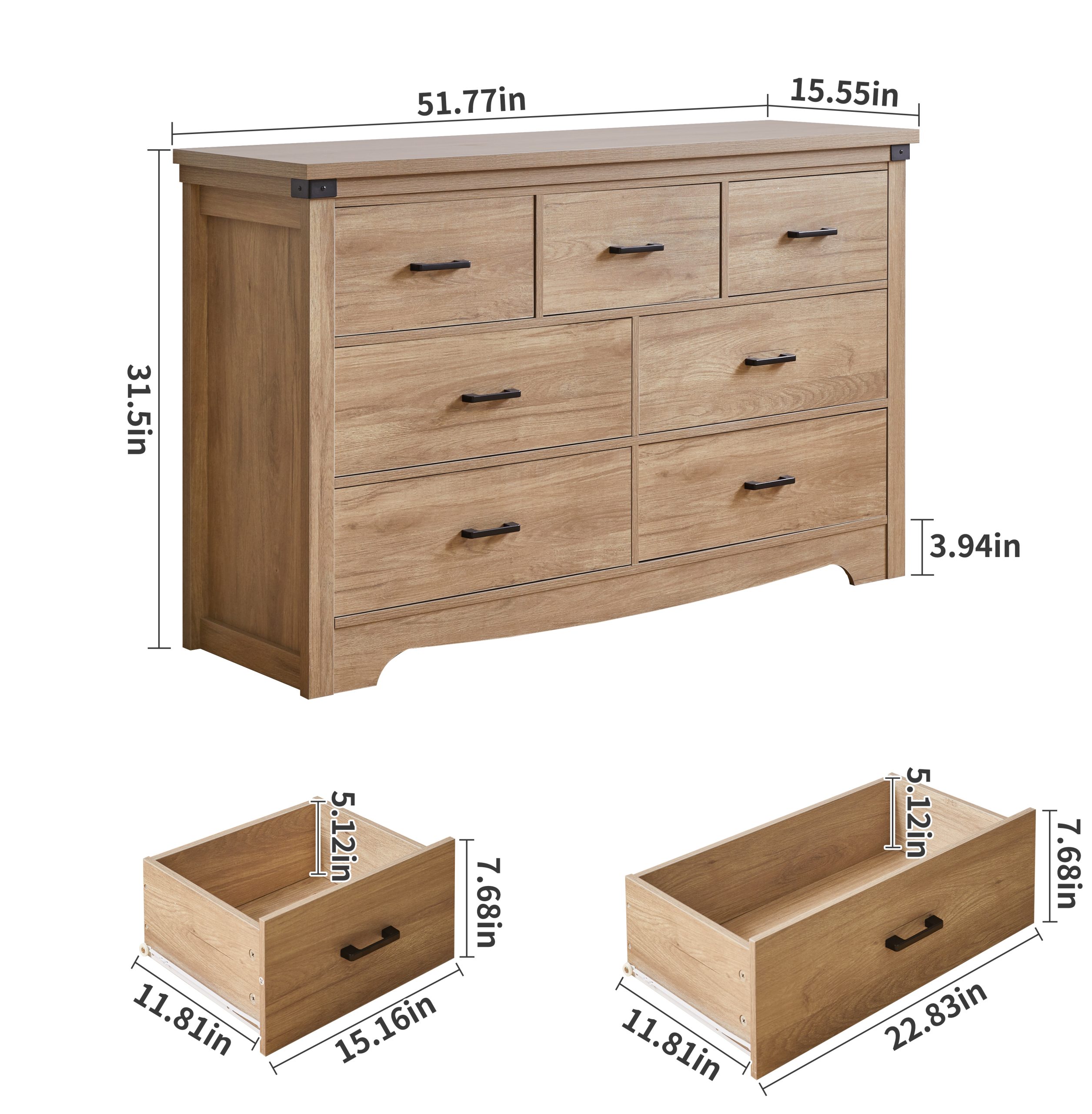 Natural Wood Farmhouse Storage Cabinet - Nora Lane Home furniture - Metal accent - 56.1 x 18.5 x 8.1 in