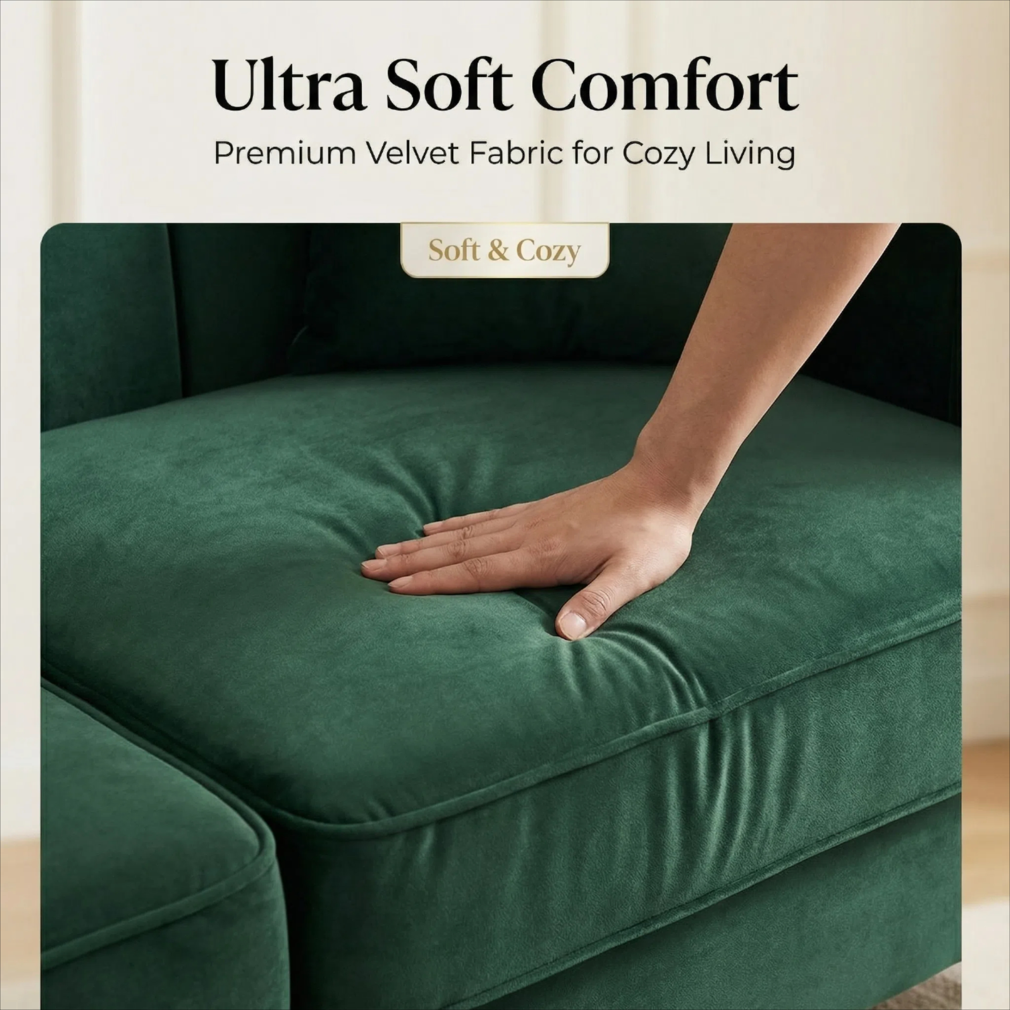 Green Velvet Living Room Sofa - Nora Lane Home furniture - Upholstered - 69.29 x 25.98 x 17.72 in