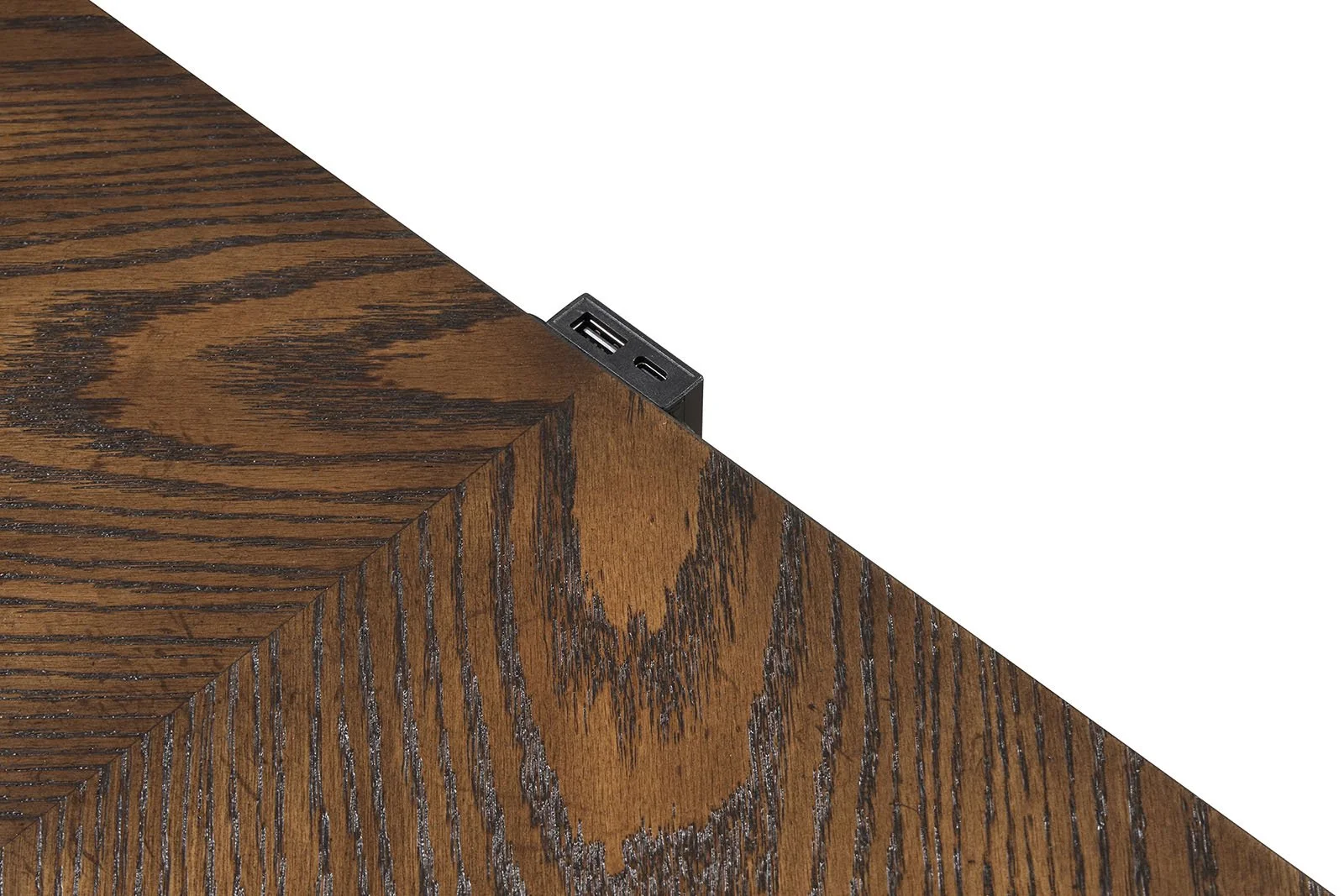 Dark Brown Traditional Nightstand with USB Port - Image 7