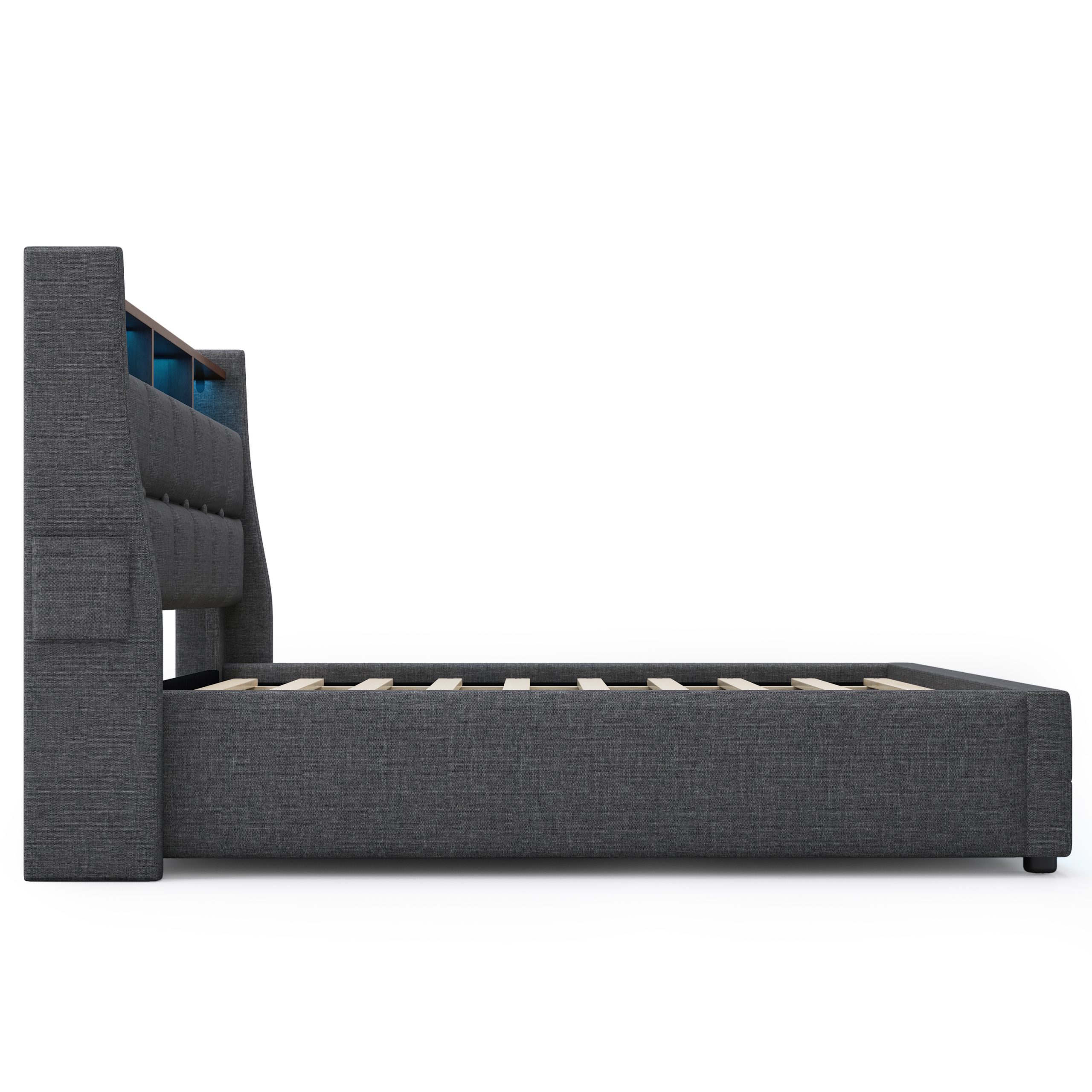 Gray Storage Beds Frames & Bases - Nora Lane Home furniture - Upholstered