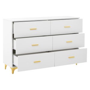 White Storage TV Stand - Nora Lane Home furniture - Metal accent - 50.94 x 18.66 x 8.7 in