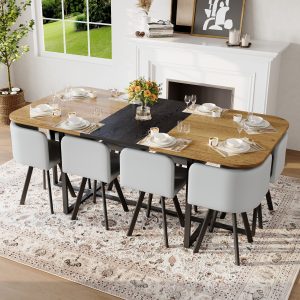 Black Faux Leather Dining Table - Nora Lane Home furniture - Upholstered