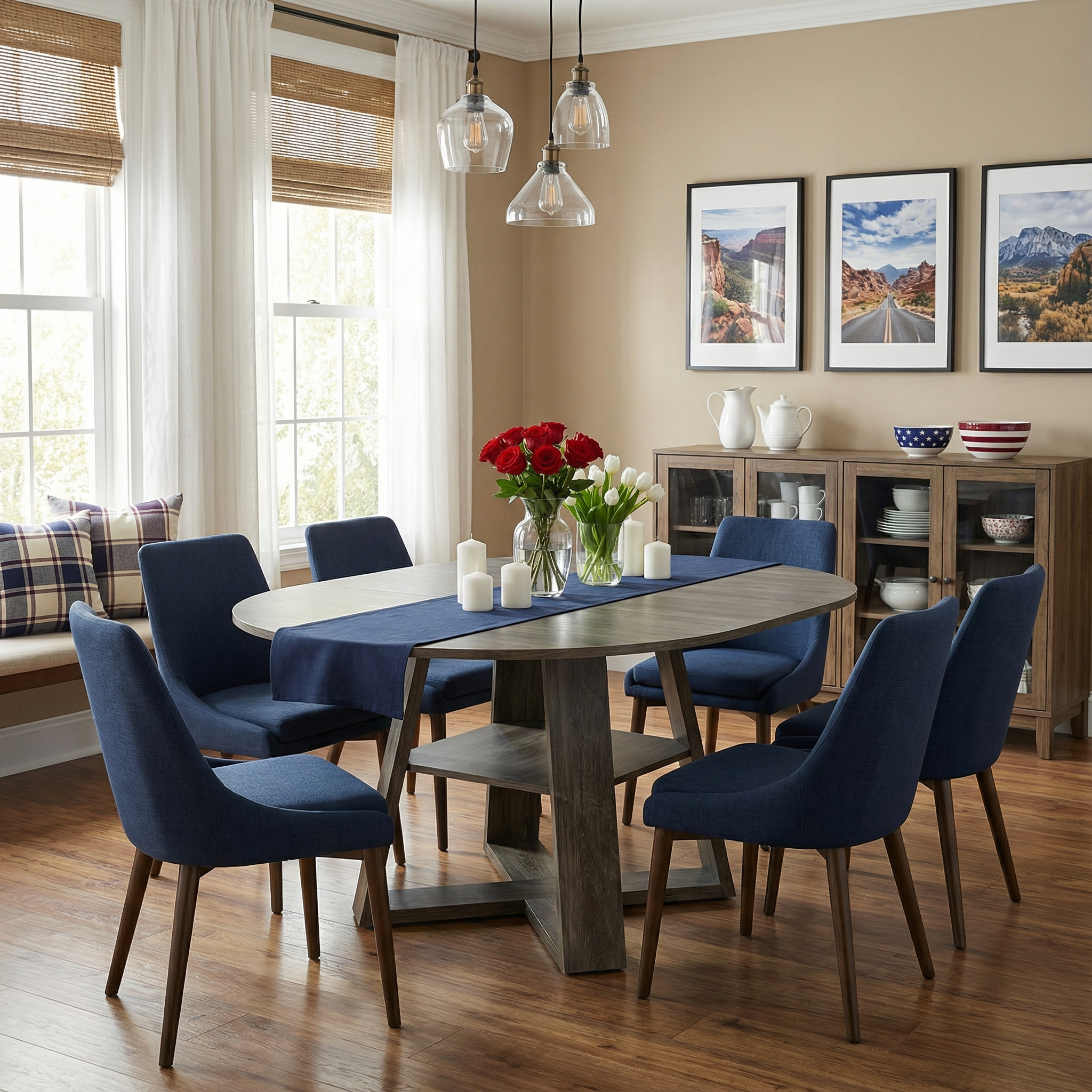 Gray Round Extendable Dining Table - Nora Lane Home furniture - 48.03 x 24.41 x 7.48 in